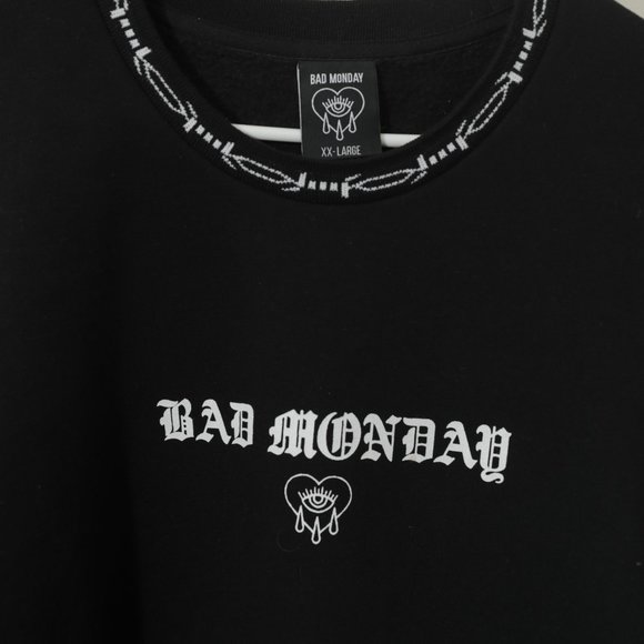 Bad Monday Barbed Cuff Black Crewneck Sweatshirt - Picture 2 of 10